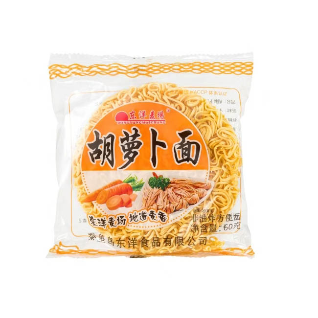 60 g de nouilles de blé et de carottes naturelles, portion individuelle